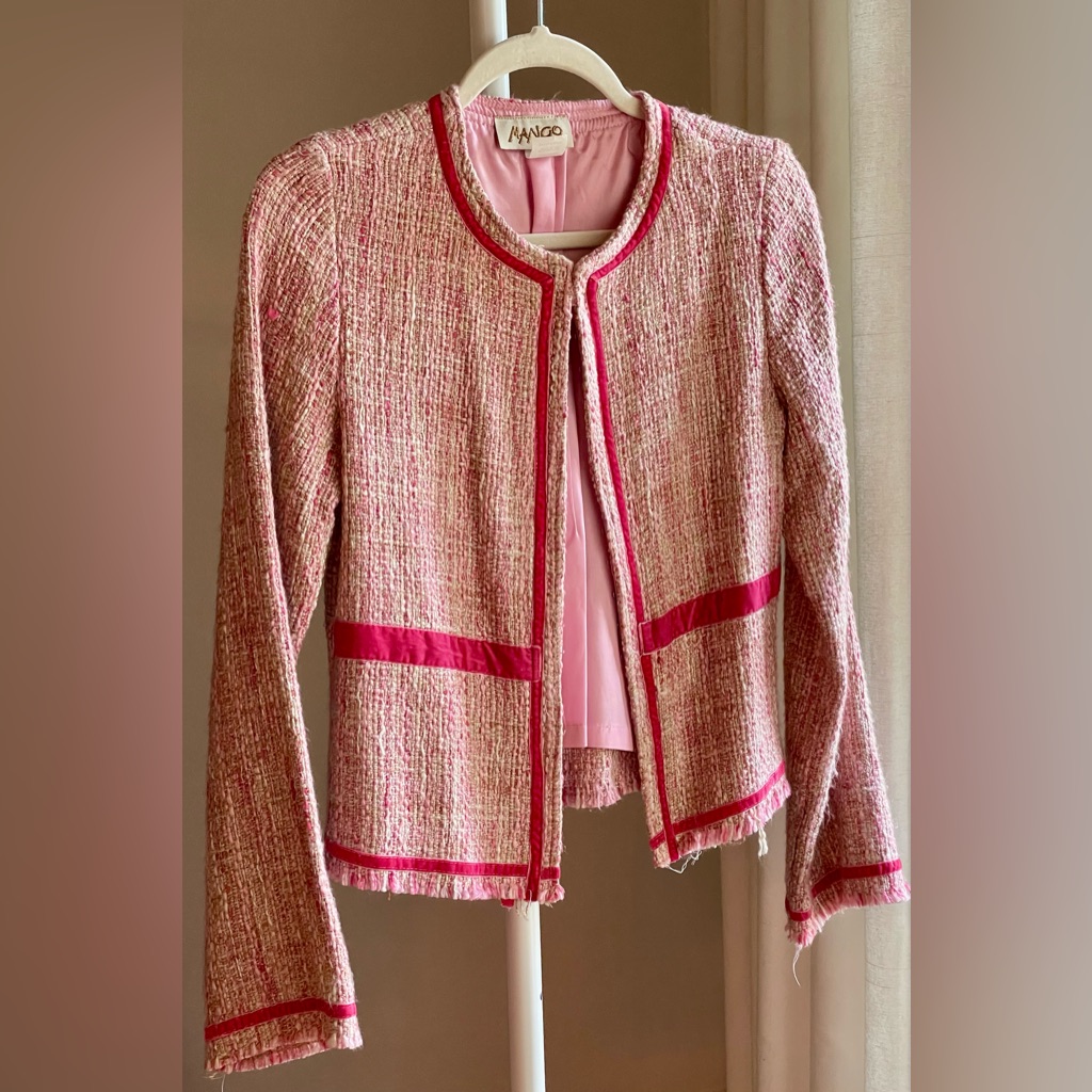 Pink Tweed Jacket / M